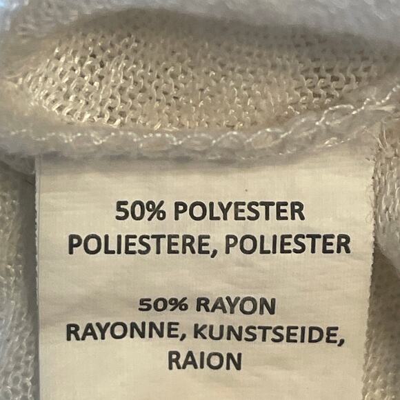 Anthropologie Akemi + Kin Ezri Asymmetrical Tunic Womens Large Ivory Burnout Top - Picture 7 of 9